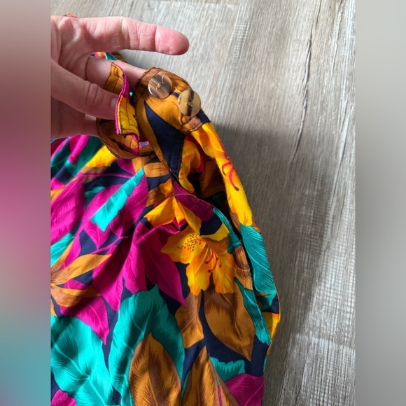 VTG SK & Company Floral Maxi Skirt Pattern Hippie Boho Multi Color Size 12 M L - Picture 3 of 7